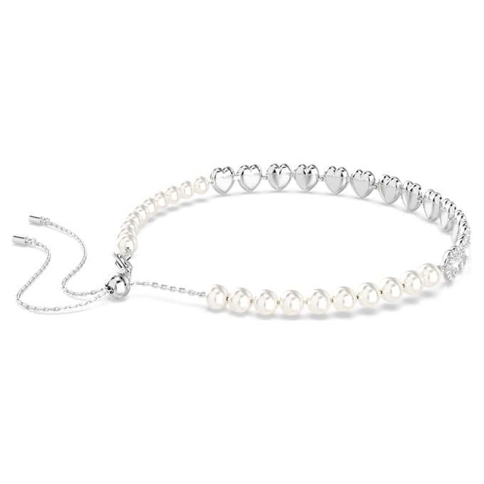 Náhrdelník Ariana Grande X Swarovski s různými briliantovými výbrusy, křišťálovými perličkami, srdíčkem, bílý, pokovený rhodiem Náhrdelník Ariana Grande X Swarovski s různými briliantovými výbrusy, křišťálovými perličkami, srdíčkem, bílý, pokovený rhodiem