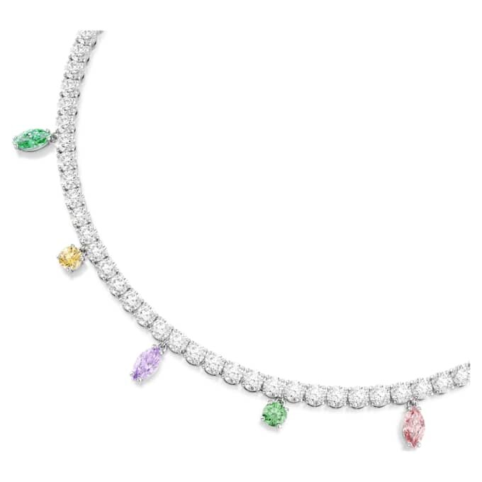 Náhrdelník Ariana Grande X Swarovski s různými briliantovými výbrusy, vícebarevný, pokovený rhodiem Náhrdelník Ariana Grande X Swarovski s různými briliantovými výbrusy, vícebarevný, pokovený rhodiem