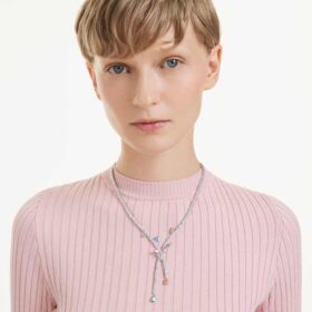 Náhrdelník Ariana Grande X Swarovski s různými briliantovými výbrusy, vážka, vícebarevný, pokovený rhodiem