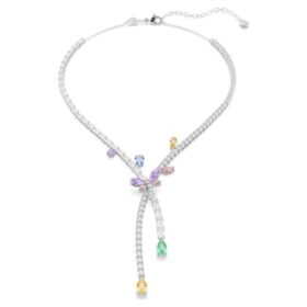 Náhrdelník Ariana Grande X Swarovski s různými briliantovými výbrusy, vážka, vícebarevný, pokovený rhodiem