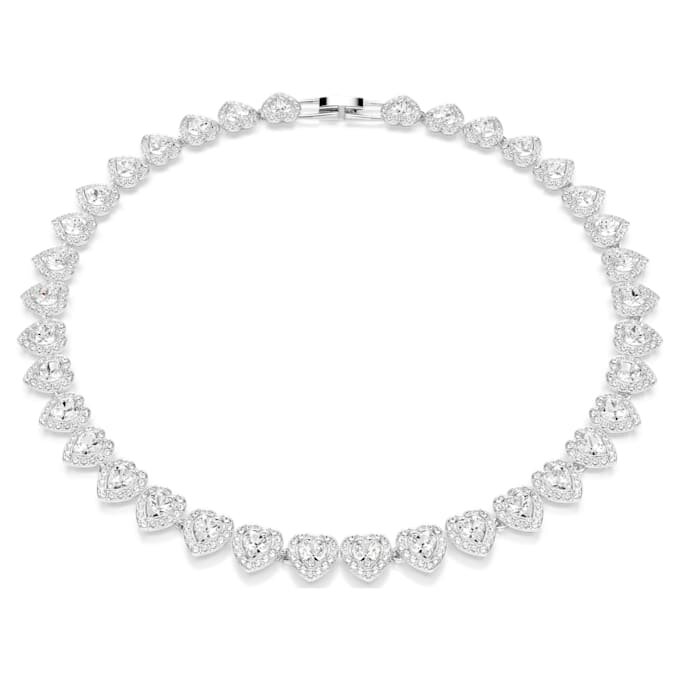 Náhrdelník Ariana Grande X Swarovski s různými tvary, srdce, bílý, pokovený rhodiem Náhrdelník Ariana Grande X Swarovski s různými tvary, srdce, bílý, pokovený rhodiem