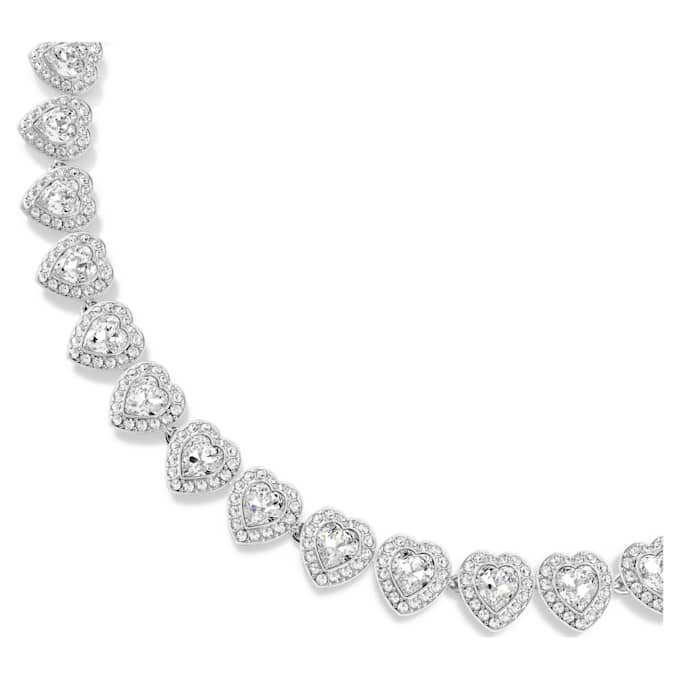 Náhrdelník Ariana Grande X Swarovski s různými tvary, srdce, bílý, pokovený rhodiem Náhrdelník Ariana Grande X Swarovski s různými tvary, srdce, bílý, pokovený rhodiem