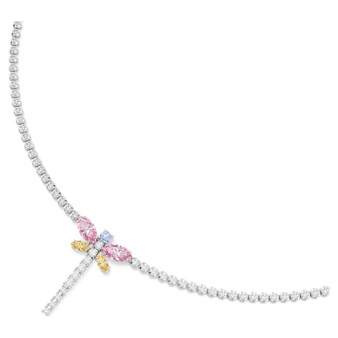 Náhrdelník Ariana Grande X Swarovski ve tvaru Y s různými briliantovými výbrusy, vážka, vícebarevný, pokovený rhodiem Náhrdelník Ariana Grande X Swarovski ve tvaru Y s různými briliantovými výbrusy, vážka, vícebarevný, pokovený rhodiem