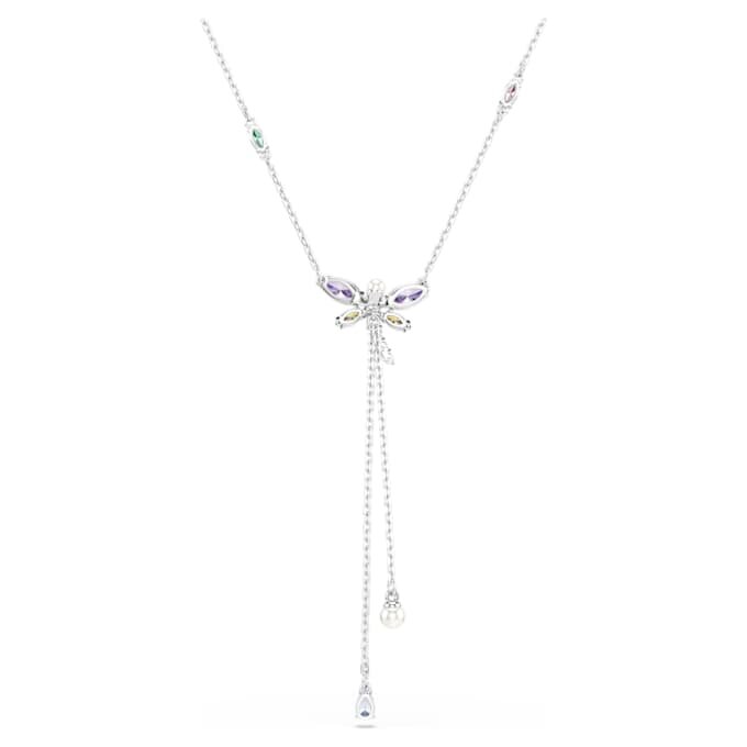 Náhrdelník Ariana Grande X Swarovski ve tvaru Y s různými briliantovými výbrusy, vážka, vícebarevný, pokovený rhodiem Náhrdelník Ariana Grande X Swarovski ve tvaru Y s různými briliantovými výbrusy, vážka, vícebarevný, pokovený rhodiem