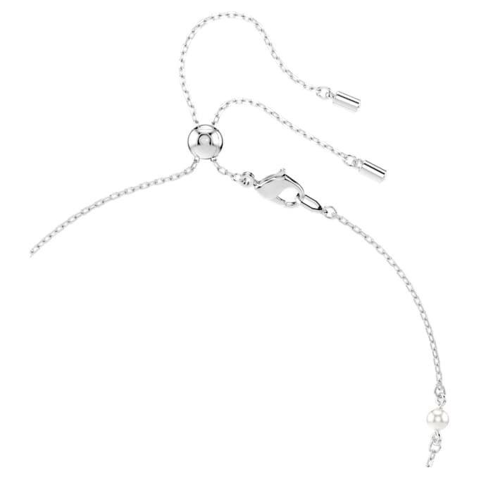 Náhrdelník Ariana Grande X Swarovski Y s různými briliantovými brusi, křišťálovou perlou, srdíčkem, bílý, pokovený rhodiem Náhrdelník Ariana Grande X Swarovski Y s různými briliantovými brusi, křišťálovou perlou, srdíčkem, bílý, pokovený rhodiem