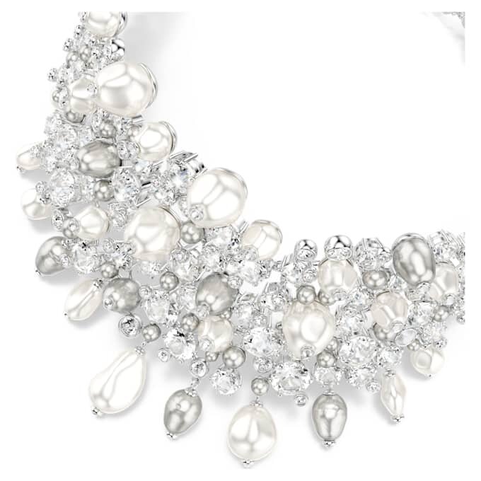 Náhrdelník Constella Crystal Pearl, kulatý brus, bílý, pokovený rhodiem Náhrdelník Constella Crystal Pearl, kulatý brus, bílý, pokovený rhodiem