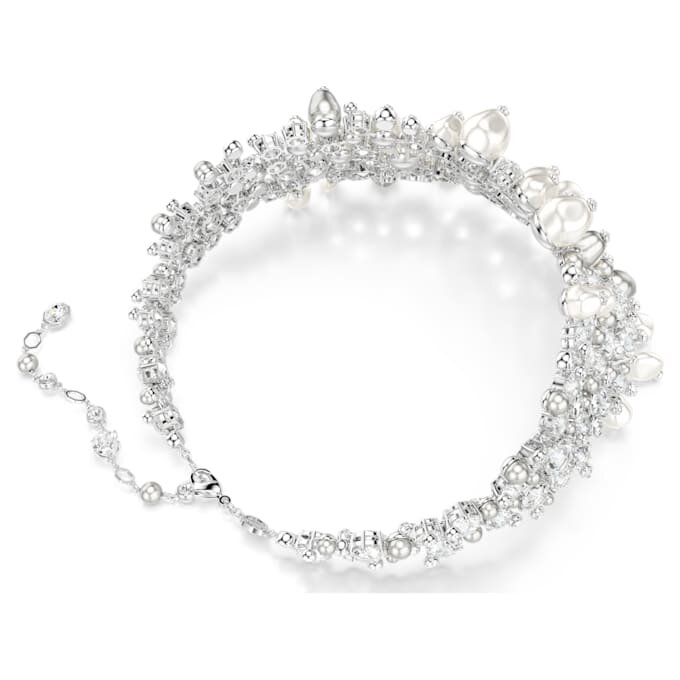Náhrdelník Constella Crystal Pearl, kulatý brus, bílý, pokovený rhodiem Náhrdelník Constella Crystal Pearl, kulatý brus, bílý, pokovený rhodiem