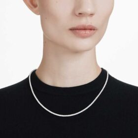 Náhrdelník Eternity Tennis s diamanty vypěstovanými v laboratoři, 7 Ct Tw, kulatý tvar, 14K bílé zlato Náhrdelník Eternity Tennis s diamanty vypěstovanými v laboratoři, 7 Ct Tw, kulatý tvar, 14K bílé zlato