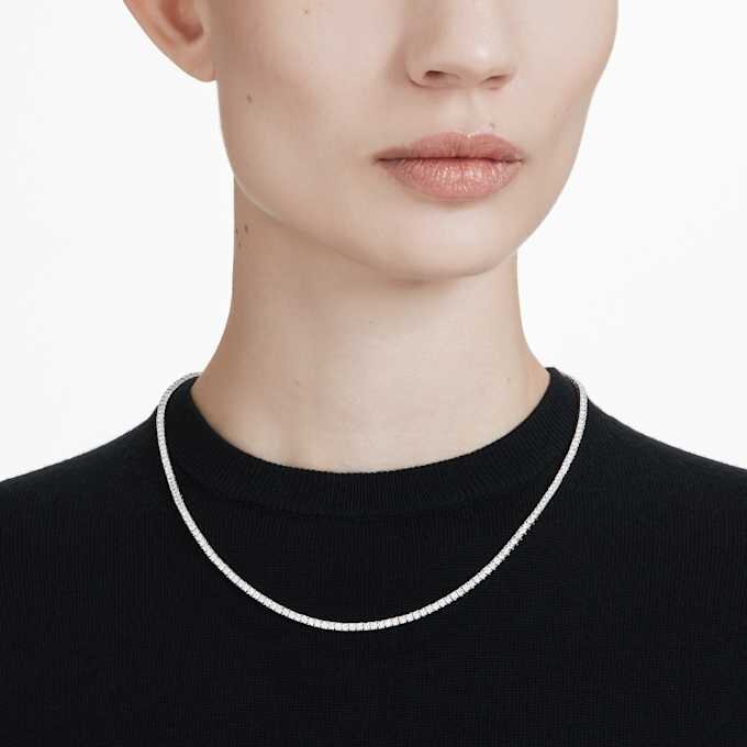 Náhrdelník Eternity Tennis s diamanty vypěstovanými v laboratoři, 7 Ct Tw, kulatý tvar, 14K bílé zlato Náhrdelník Eternity Tennis s diamanty vypěstovanými v laboratoři, 7 Ct Tw, kulatý tvar, 14K bílé zlato