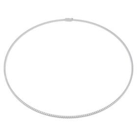 Náhrdelník Eternity Tennis s diamanty vypěstovanými v laboratoři, celková hmotnost 3 Ct, kulatý tvar, 14K bílé zlato Náhrdelník Eternity Tennis s diamanty vypěstovanými v laboratoři, celková hmotnost 3 Ct, kulatý tvar, 14K bílé zlato