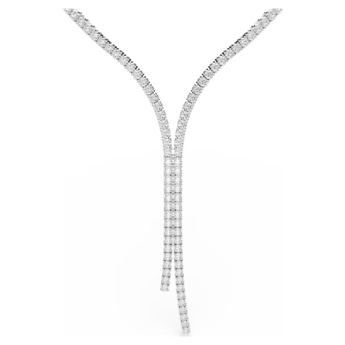 Náhrdelník Matrix Y s kulatým briliantovým výbrusem, bílý, pokovený rhodiem Náhrdelník Matrix Y s kulatým briliantovým výbrusem, bílý, pokovený rhodiem