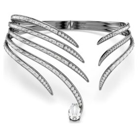 Náhrdelník z kolekce Vienna Choker Feather, bílý, pokovený rutheniem Náhrdelník z kolekce Vienna Choker Feather, bílý, pokovený rutheniem