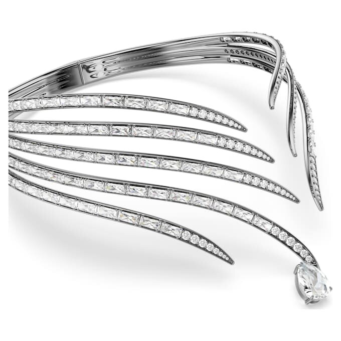 Náhrdelník z kolekce Vienna Choker Feather, bílý, pokovený rutheniem Náhrdelník z kolekce Vienna Choker Feather, bílý, pokovený rutheniem