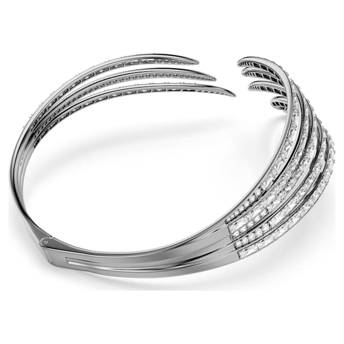 Náhrdelník z kolekce Vienna Choker Feather, bílý, pokovený rutheniem Náhrdelník z kolekce Vienna Choker Feather, bílý, pokovený rutheniem