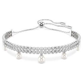 Náramek Ariana Grande X Swarovski Crystal Pearl, kulatý brus, bílý, pokovený rhodiem Náramek Ariana Grande X Swarovski Crystal Pearl, kulatý brus, bílý, pokovený rhodiem