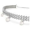 Náramek Ariana Grande X Swarovski Crystal Pearl, kulatý brus, bílý, pokovený rhodiem
