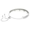 Náramek Ariana Grande X Swarovski Crystal Pearl, kulatý brus, bílý, pokovený rhodiem