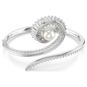 Náramek Ariana Grande X Swarovski s křišťálovými perličkami, broušenými do tvaru bagety, bílý, pokovený rhodiem Náramek Ariana Grande X Swarovski s křišťálovými perličkami, broušenými do tvaru bagety, bílý, pokovený rhodiem