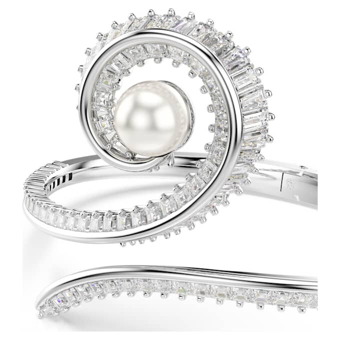 Náramek Ariana Grande X Swarovski s křišťálovými perličkami, broušenými do tvaru bagety, bílý, pokovený rhodiem Náramek Ariana Grande X Swarovski s křišťálovými perličkami, broušenými do tvaru bagety, bílý, pokovený rhodiem