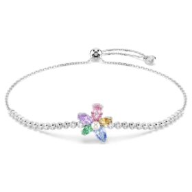 Náramek Ariana Grande X Swarovski s různými briliantovými výbrusy, květinový motiv, vícebarevný, pokovený rhodiem Náramek Ariana Grande X Swarovski s různými briliantovými výbrusy, květinový motiv, vícebarevný, pokovený rhodiem