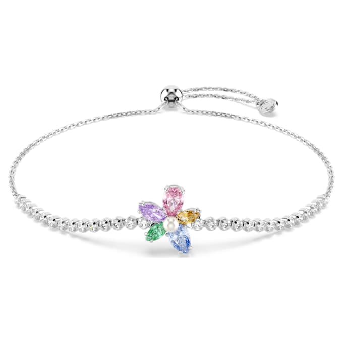 Náramek Ariana Grande X Swarovski s různými briliantovými výbrusy, květinový motiv, vícebarevný, pokovený rhodiem Náramek Ariana Grande X Swarovski s různými briliantovými výbrusy, květinový motiv, vícebarevný, pokovený rhodiem