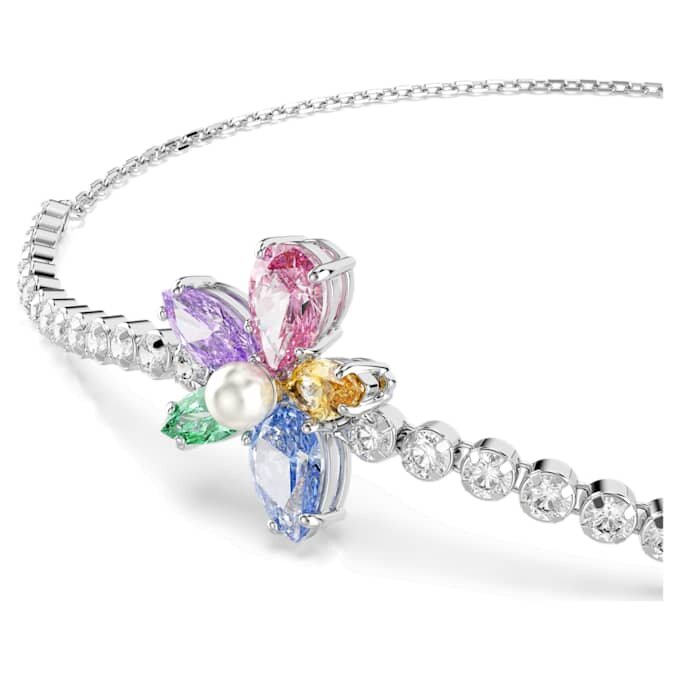 Náramek Ariana Grande X Swarovski s různými briliantovými výbrusy, květinový motiv, vícebarevný, pokovený rhodiem Náramek Ariana Grande X Swarovski s různými briliantovými výbrusy, květinový motiv, vícebarevný, pokovený rhodiem