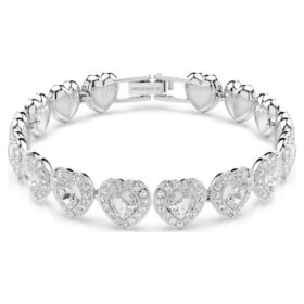 Náramek Ariana Grande X Swarovski s různými briliantovými výbrusy, srdíčka, bílý, pokovený rhodiem Náramek Ariana Grande X Swarovski s různými briliantovými výbrusy, srdíčka, bílý, pokovený rhodiem
