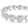 Náramek Ariana Grande X Swarovski s různými briliantovými výbrusy, srdíčka, bílý, pokovený rhodiem