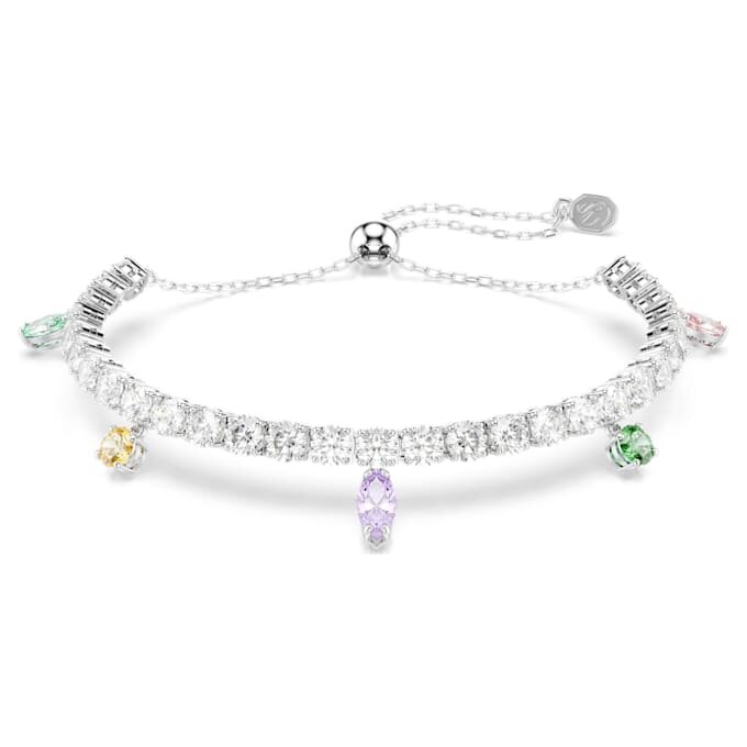 Náramek Ariana Grande X Swarovski s různými tvary kamenů, vícebarevný, pokovený rhodiem Náramek Ariana Grande X Swarovski s různými tvary kamenů, vícebarevný, pokovený rhodiem