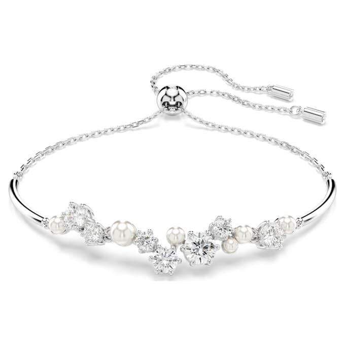 Náramek Constella Crystal Pearl, kulaté briliantové výbrusy, bílý, pokovený rhodiem Náramek Constella Crystal Pearl, kulaté briliantové výbrusy, bílý, pokovený rhodiem