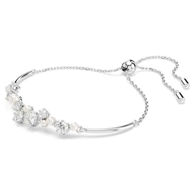 Náramek Constella Crystal Pearl, kulaté briliantové výbrusy, bílý, pokovený rhodiem Náramek Constella Crystal Pearl, kulaté briliantové výbrusy, bílý, pokovený rhodiem