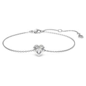 Náramek Eternity s diamanty vypěstovanými v laboratoři o celkové hmotnosti 0,5 karátu, ve tvaru srdce, ze stříbra Náramek Eternity s diamanty vypěstovanými v laboratoři o celkové hmotnosti 0,5 karátu, ve tvaru srdce, ze stříbra