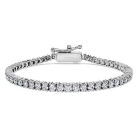 Náramek Eternity Tennis s diamanty vypěstovanými v laboratoři, celkem 3 karátů, kulatý tvar, 14karátové bílé zlato Náramek Eternity Tennis s diamanty vypěstovanými v laboratoři, celkem 3 karátů, kulatý tvar, 14karátové bílé zlato
