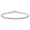 Náramek Eternity Tennis s diamanty vypěstovanými v laboratoři, celková hmotnost 1,5 Ct, kulatý tvar, 14K bílé zlato