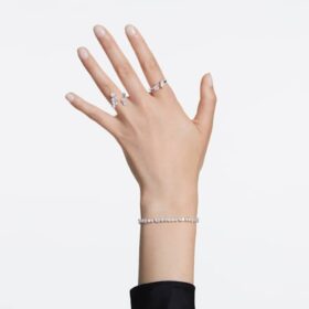 Náramek Galaxy Tennis s diamanty vypěstovanými v laboratoři, 5 karátů celkem, různé tvary, 14karátové bílé zlato Náramek Galaxy Tennis s diamanty vypěstovanými v laboratoři, 5 karátů celkem, různé tvary, 14karátové bílé zlato