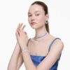 Matrix Choker s různými briliantovými výbrusy, modrý, pokovený rhodiem Matrix Choker s různými briliantovými výbrusy, modrý, pokovený rhodiem