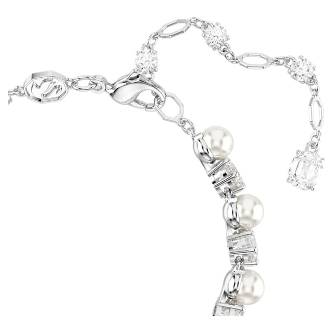 Náramek Matrix Tennis Crystal Pearl, kulatý brus, bílý, pokovený rhodiem Náramek Matrix Tennis Crystal Pearl, kulatý brus, bílý, pokovený rhodiem