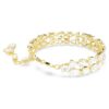 Náramek Mesmera s různými tvary kamenů, bílý, pozlacený Náramek Mesmera s různými tvary kamenů, bílý, pozlacený