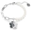 Náramek Swan Crystal Pearl, labuť, černý, povrchová úprava z kombinace kovů Náramek Swan Crystal Pearl, labuť, černý, povrchová úprava z kombinace kovů
