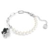 Náramek Swan Crystal Pearl, labuť, černý, povrchová úprava z kombinace kovů Náramek Swan Crystal Pearl, labuť, černý, povrchová úprava z kombinace kovů