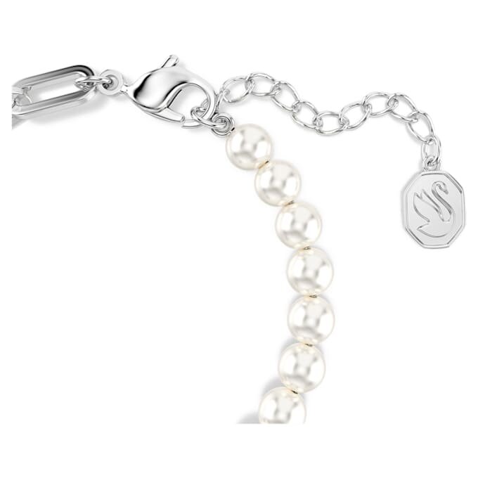 Náramek Swan Crystal Pearl, labuť, černý, povrchová úprava z kombinace kovů Náramek Swan Crystal Pearl, labuť, černý, povrchová úprava z kombinace kovů