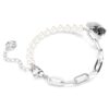 Náramek Swan Crystal Pearl, labuť, černý, povrchová úprava z kombinace kovů Náramek Swan Crystal Pearl, labuť, černý, povrchová úprava z kombinace kovů