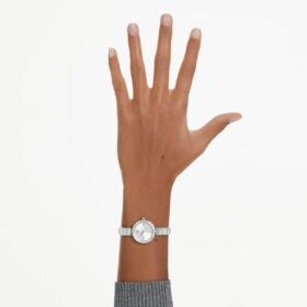 Náramkové hodinky Matrix Swiss Made, krystalový náramek, bílé, nerezová ocel