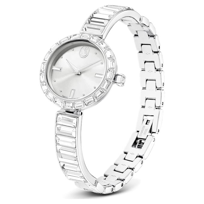Náramkové hodinky Matrix Swiss Made, krystalový náramek, bílé, nerezová ocel Náramkové hodinky Matrix Swiss Made, krystalový náramek, bílé, nerezová ocel