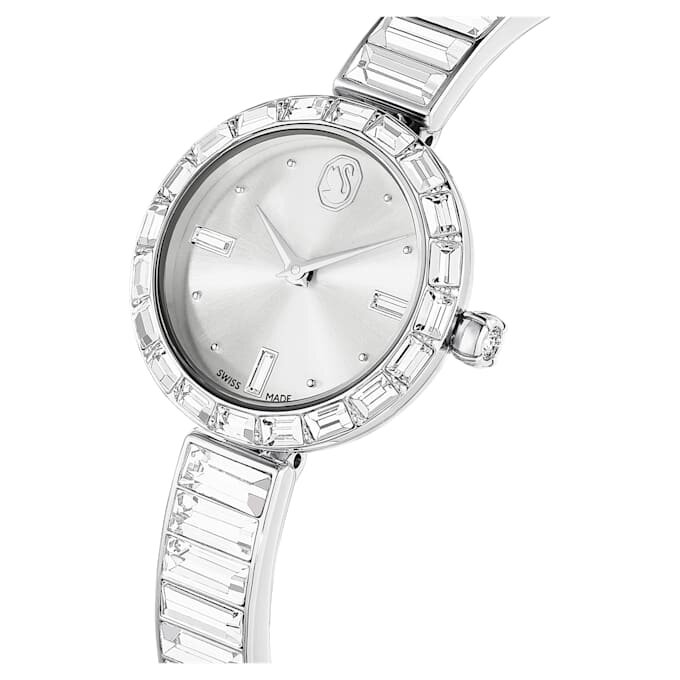 Náramkové hodinky Matrix Swiss Made, krystalový náramek, bílé, nerezová ocel Náramkové hodinky Matrix Swiss Made, krystalový náramek, bílé, nerezová ocel