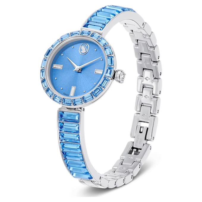 Náramkové hodinky Matrix Swiss Made, krystalový náramek, modré, nerezová ocel Náramkové hodinky Matrix Swiss Made, krystalový náramek, modré, nerezová ocel