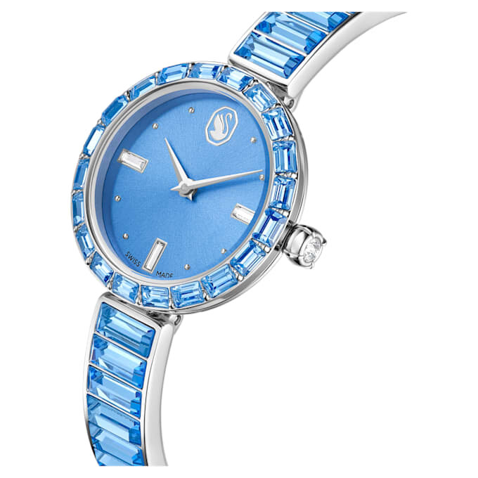 Náramkové hodinky Matrix Swiss Made, krystalový náramek, modré, nerezová ocel Náramkové hodinky Matrix Swiss Made, krystalový náramek, modré, nerezová ocel