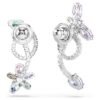 Náušnice Ariana Grande X Swarovski s ušními sponkami, smíšené briliantové výbrusy, vážka, květina, vícebarevné, pokovené rhodiem
