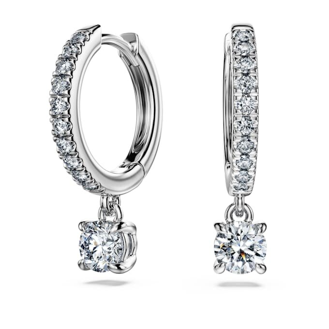Náušnice Eternity Drop s diamanty vypěstovanými v laboratoři, celková hmotnost 0,7 Ct, kulatý tvar, 14K bílé zlato Náušnice Eternity Drop s diamanty vypěstovanými v laboratoři, celková hmotnost 0,7 Ct, kulatý tvar, 14K bílé zlato