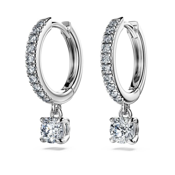 Náušnice Eternity Drop s diamanty vypěstovanými v laboratoři, celková hmotnost 0,7 Ct, kulatý tvar, 14K bílé zlato Náušnice Eternity Drop s diamanty vypěstovanými v laboratoři, celková hmotnost 0,7 Ct, kulatý tvar, 14K bílé zlato